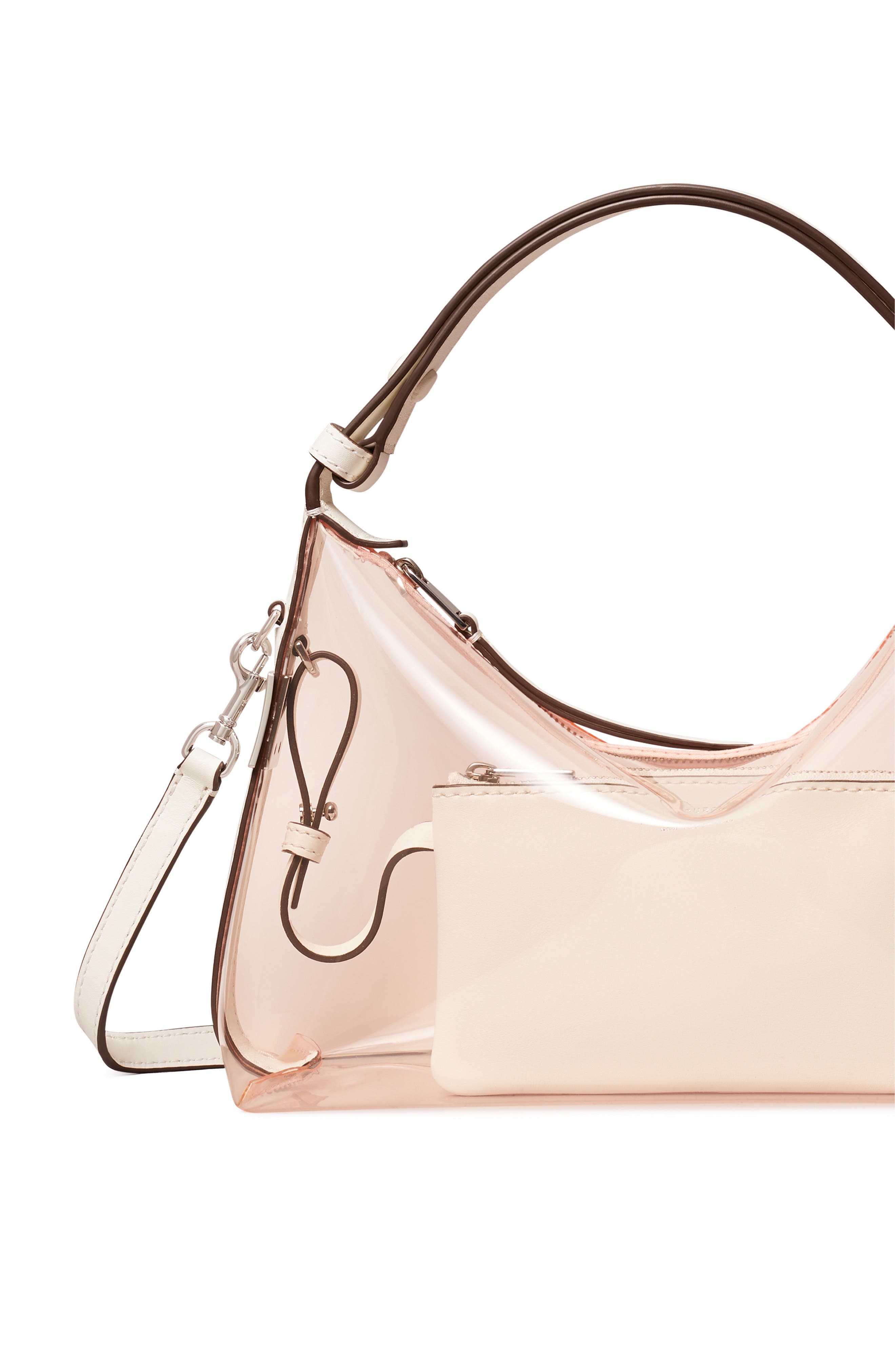 Tory Burch Mellow Transparent Shoulder Bag, Alternate, color, Flamingo Pink