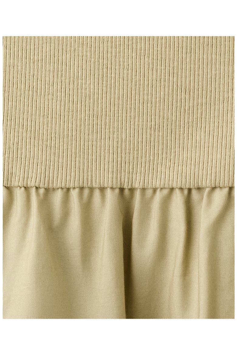 Mixed Media Stretch Cotton Midi Dress, Alternate, color, OLIVE GREEN