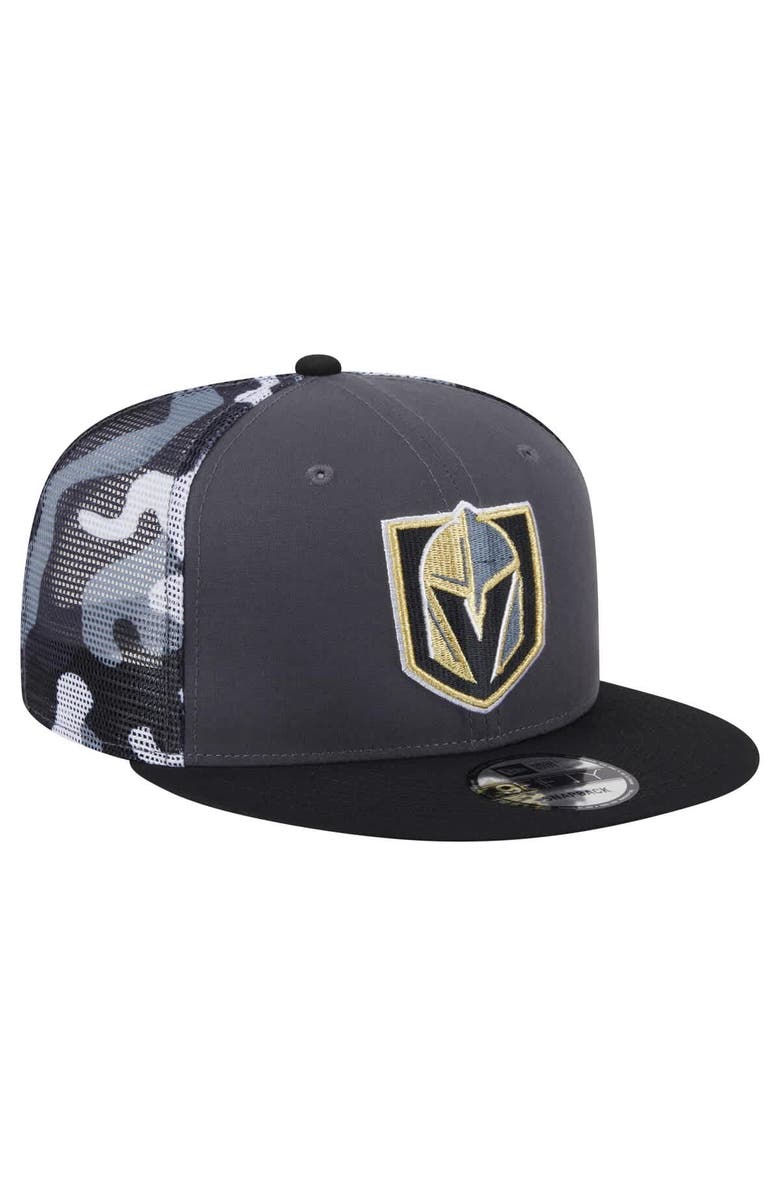 New Era Men's New Era Gray/Black Vegas Golden Knights Camo Meshback 9FIFTY Snapback Hat, Alternate, color, Gray