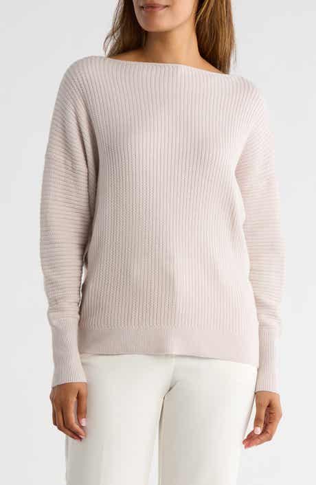 T Tahari Boat Neck Dolman Sleeve Sweater