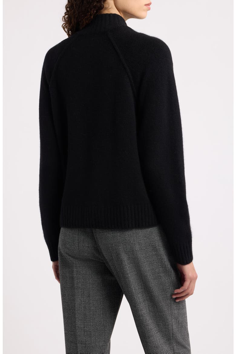 Cashmere Zip Cardigan, Alternate, color, BLACK