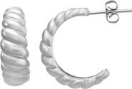 CANDELA JEWELRY Sterling Silver Textured Hoop Earrings
