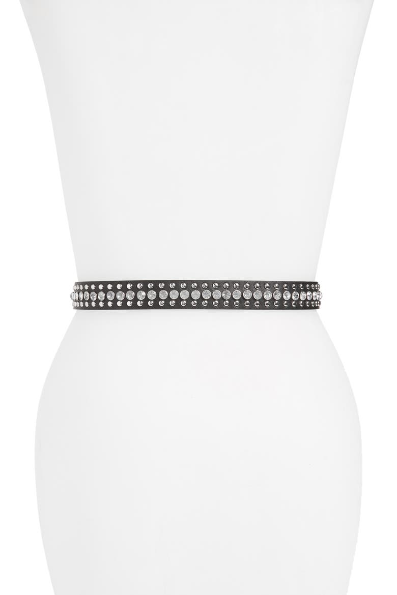 Western Crystal Belt, Alternate, color, BLACK/ NICKEL