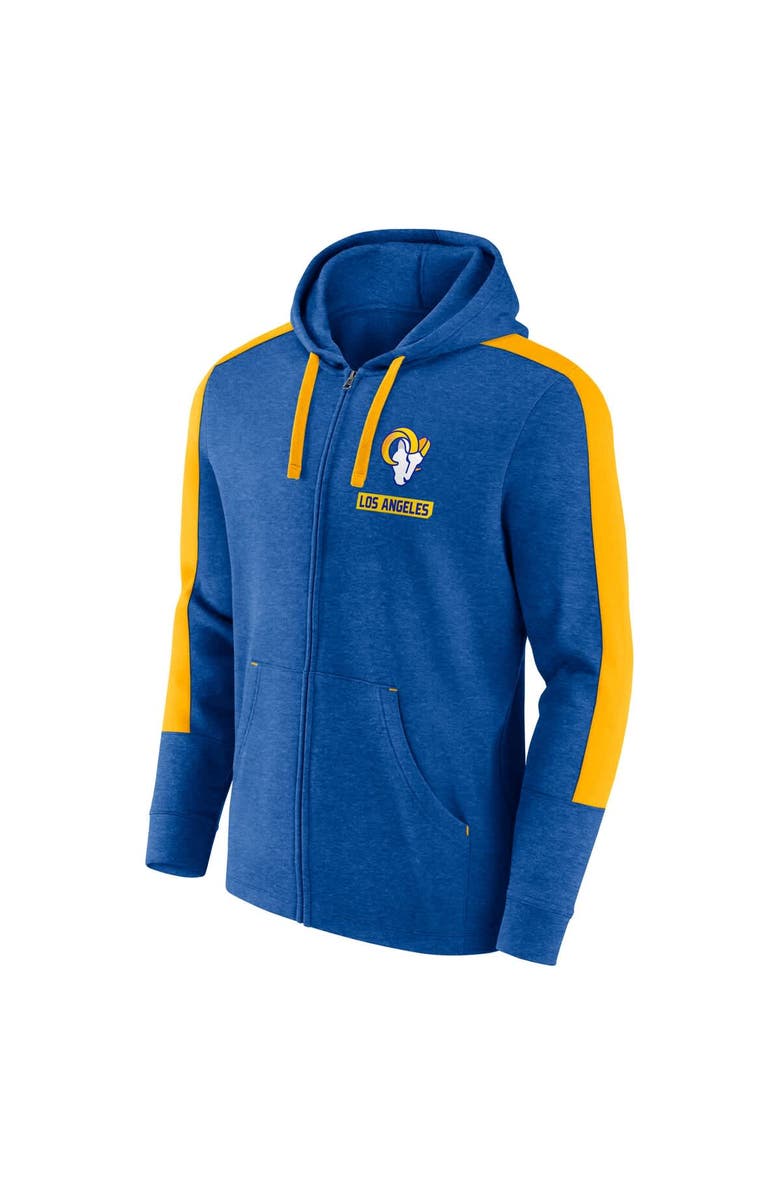 FANATICS Men's Fanatics  Heather Royal Los Angeles Rams Gains Full-Zip Hoodie, Alternate, color, 
