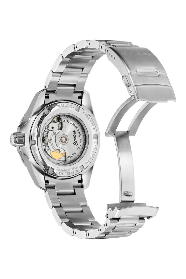 DS Action GMT Automatic Bracelet Watch, 41mm, Alternate, color, STAINLESS STEEL / BLUE DIAL