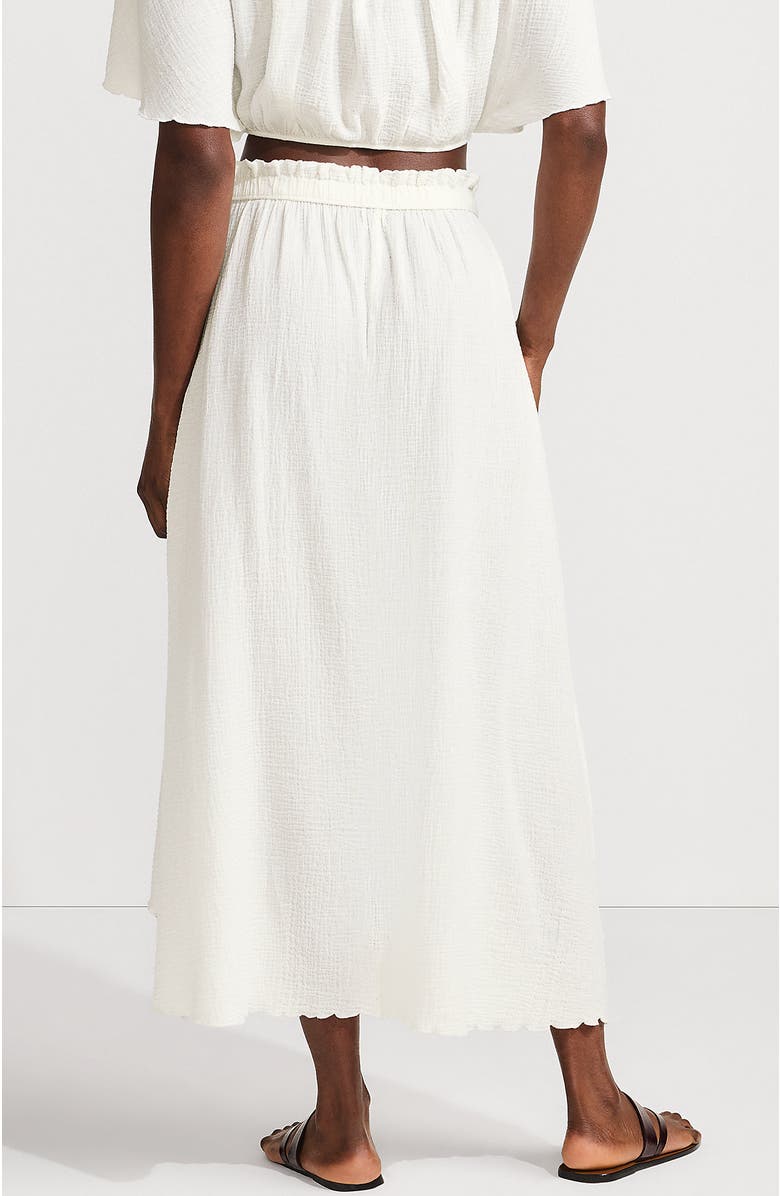 Lands' End Cotton Gauze Maxi Swim Cover-up Skirt, Alternate, color, Chalk White