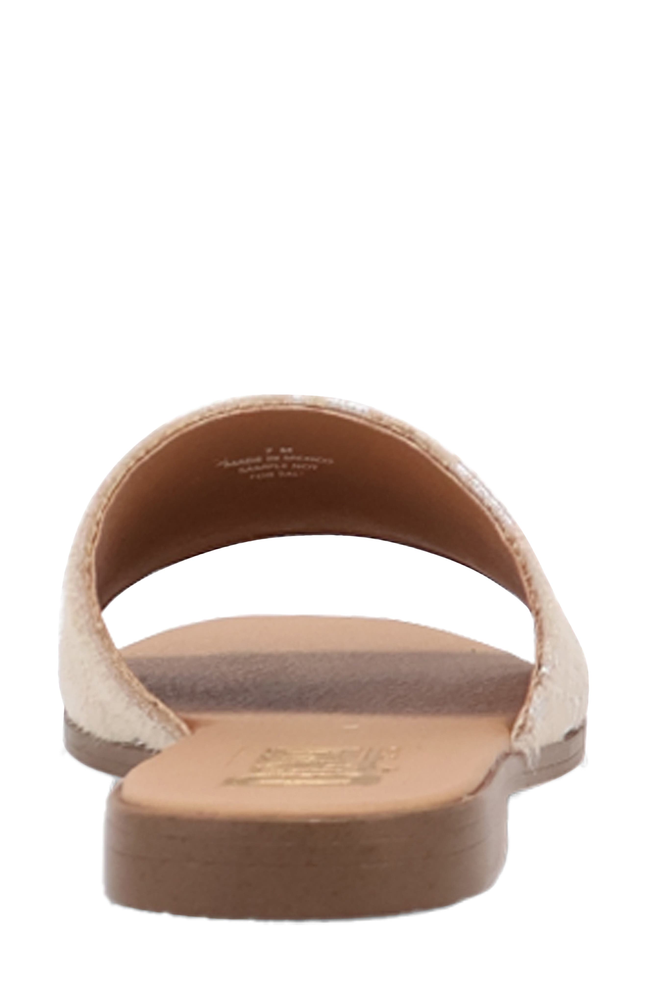 Moo Moo Genuine Calf Hair Slide Sandal, Alternate, color, SILVER