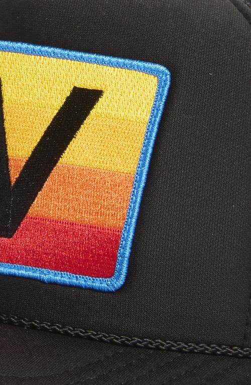 Aviator Nation Logo Rainbow Trucker Hat In Black