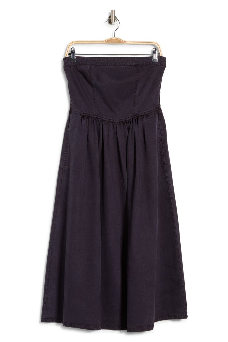 Donna Strapless Day Dress, Alternate, color, DEEP DUSK PIGMENT