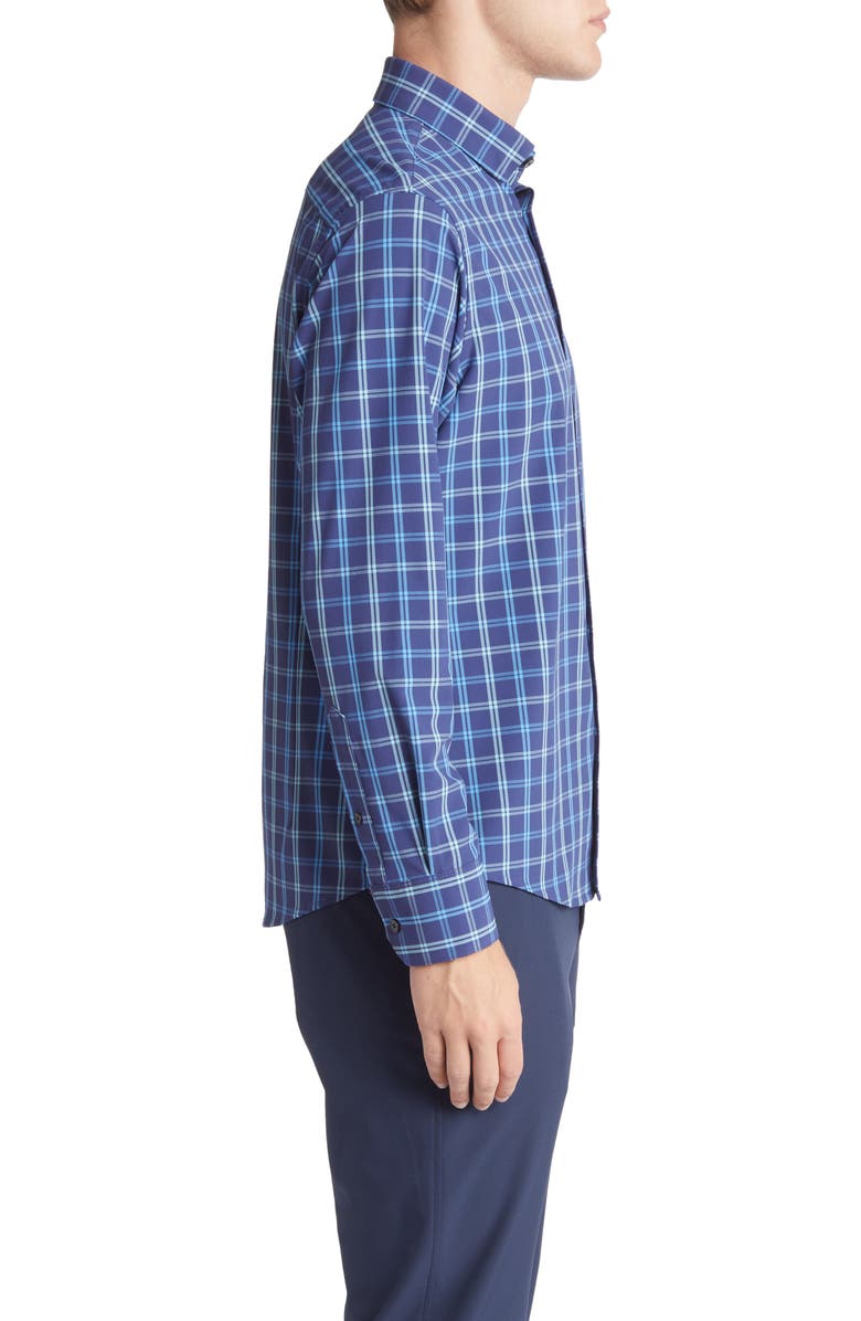 Mizzen+Main Leeward Check No-Tuck Stretch Performance Button-Up Shirt, Alternate, color,