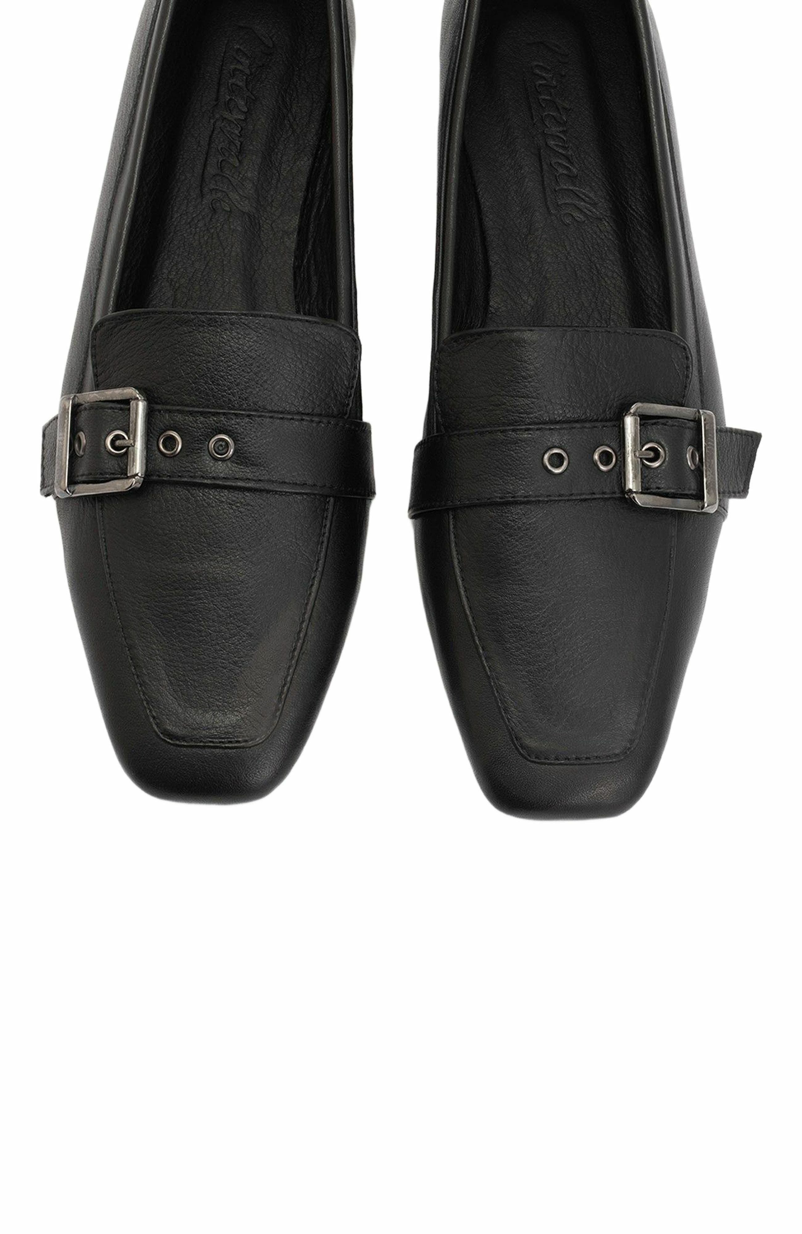 Forever & Always Shoes Noir Leather Flat Loafers, Alternate, color, Black Leather