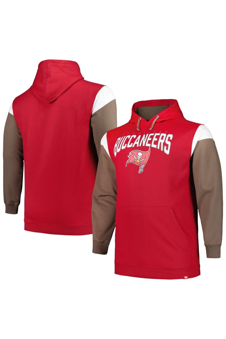 Men's Profile Red Tampa Bay Buccaneers Big & Tall Trench Battle Pullover Hoodie, Main, color, Red