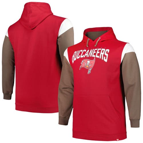 Profile Red Tampa Bay Buccaneers Big & Tall Trench Battle Pullover Hoodie