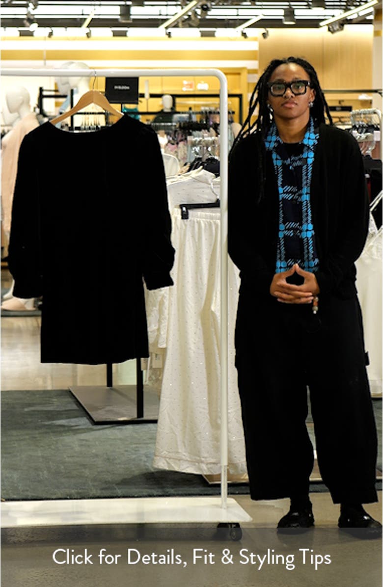 Josilyn Back Bow Long Sleeve Velvet Cocktail Minidress, sales video thumbnail