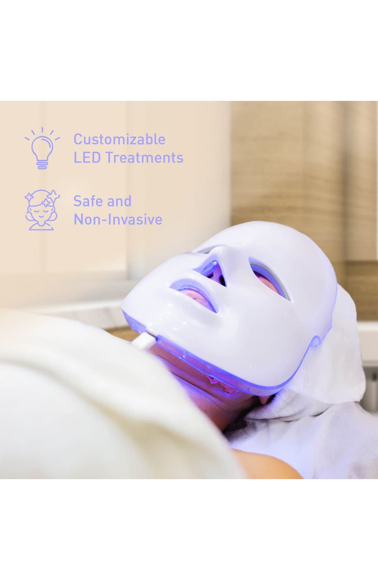 PURSONIC 7-in-1 LED Light Therapy Face Mask & Facial Steamer Hot Mist Moisturizing Spa Bundle, Alternate, color,