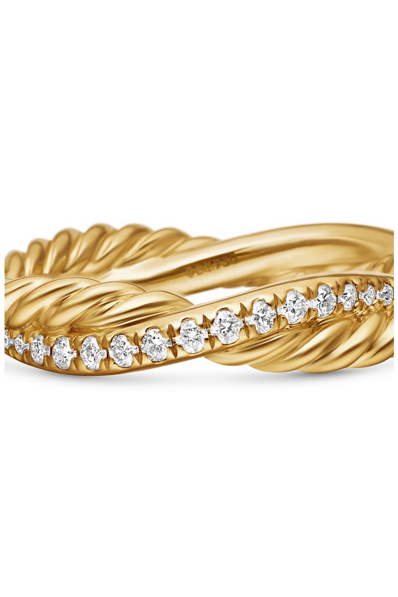 Petite Infinity Twisted Ring in 18K Yellow Gold with Pavé Diamonds, Alternate, color, DIAMOND/ YELLOW GOLD