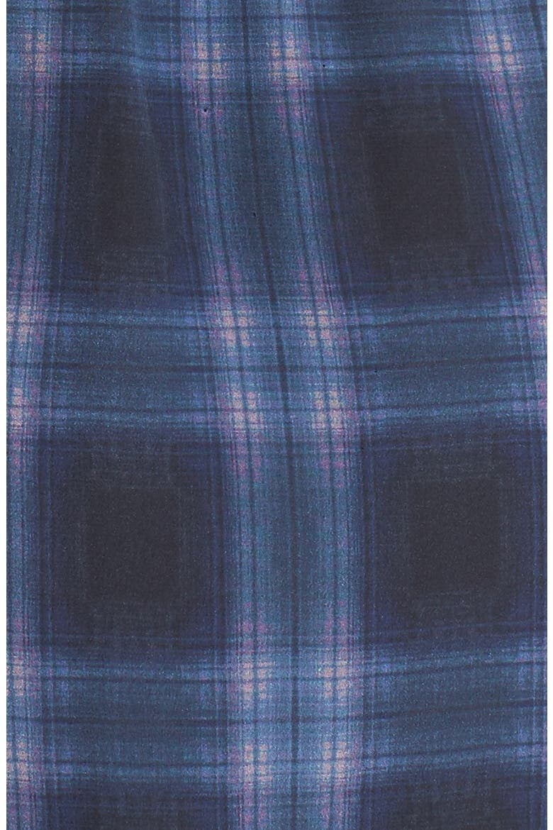 Lace Hem Sleeveless Plaid Silk Shirtdress, Alternate, color, VIOLET STONE COMBO