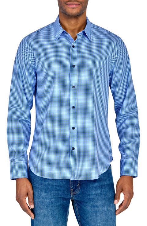 Gingham Long Sleeve Button Front Shirt