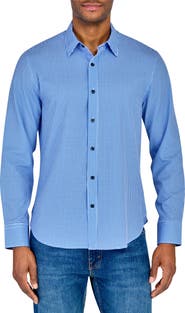 CONSTRUCT Gingham Long Sleeve Button Front Shirt