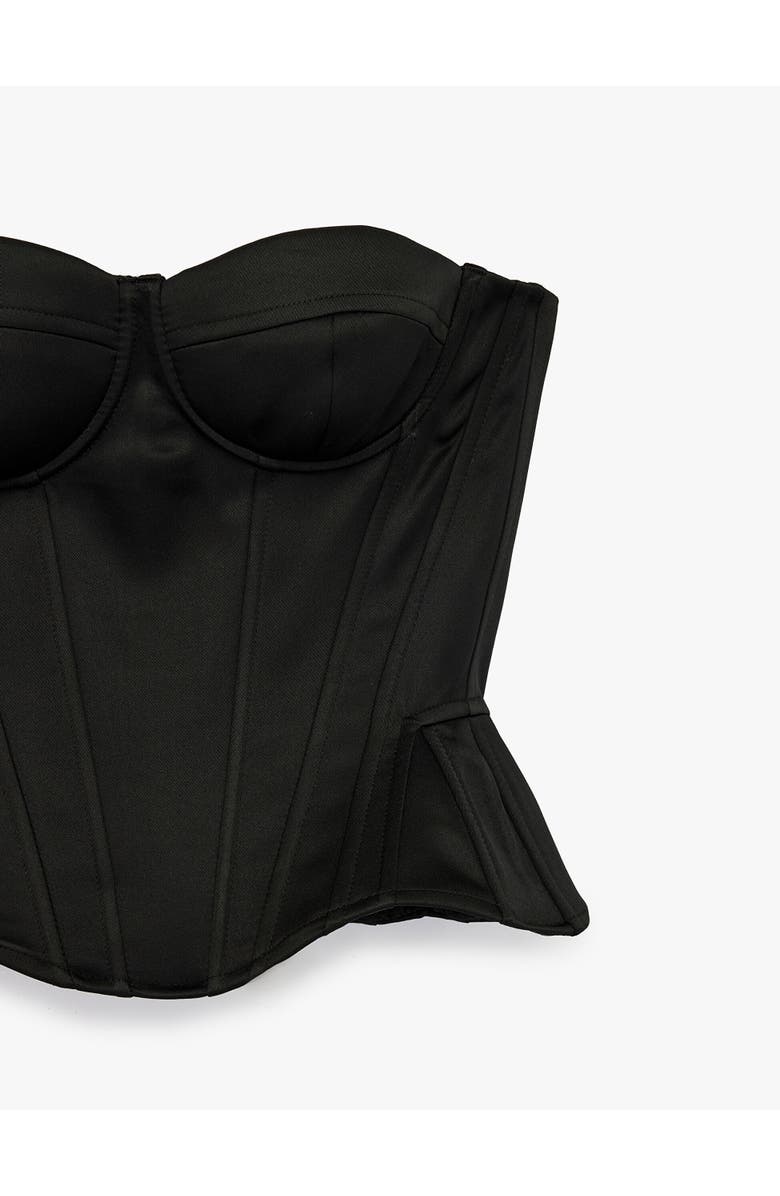 ZDNU 81041892 Structured Satin Strapless Corset, Alternate, color, Black