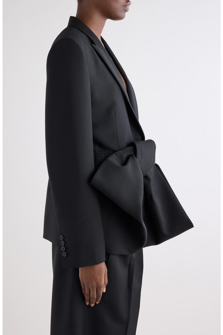 Bow Front Wool & Mohair Blazer, Alternate, color, BLACK
