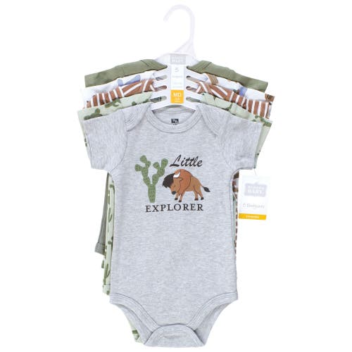Hudson Baby Essential Cotton Bodysuits 5-piece Set In Multi