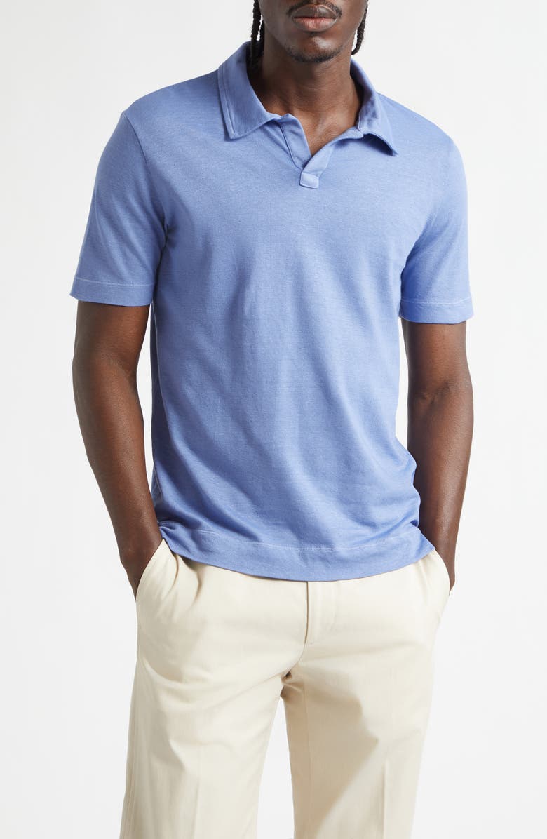 Massimo Alba Aruba Linen & Cotton Polo, Main, color, Tulip