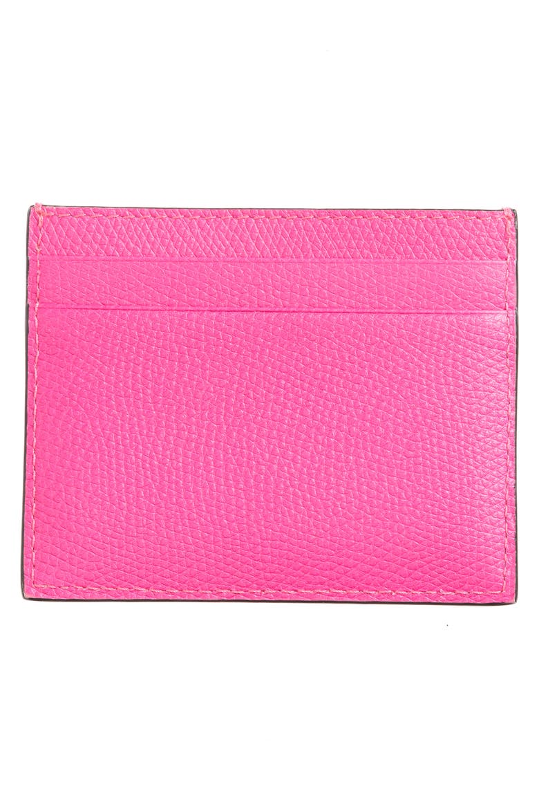 VLOGO Leather Card Holder, Alternate, color, UWT PINK PP