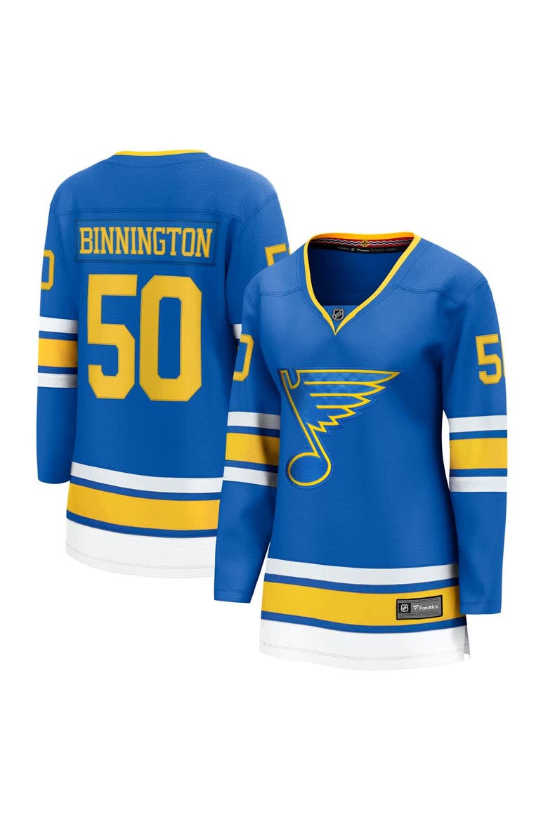 Women's Fanatics Jordan Binnington Blue St. Louis Blues Home Breakaway Player Jersey, Main, color, Blue