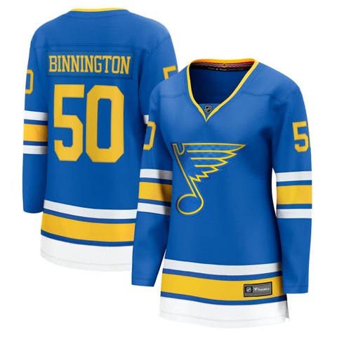 Women's Fanatics Jordan Binnington Blue St. Louis Blues Home Breakaway Player Jersey