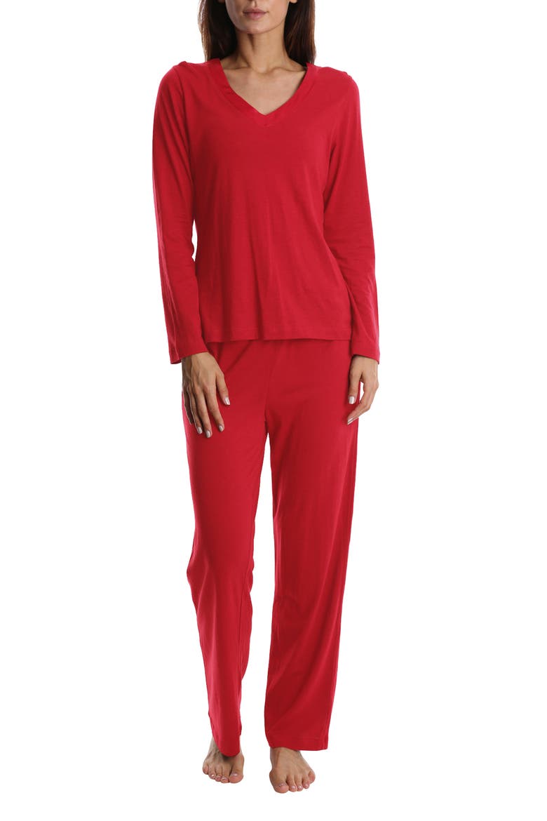 Long Pajamas, Main, color, RED