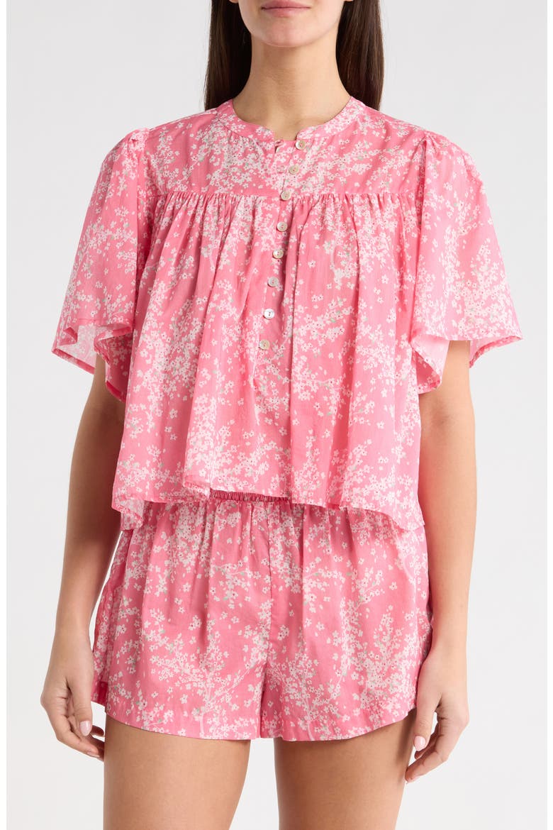 Cheri Blossom Cotton Sateen Short Pajamas, Main, color, PINK LEMONADE