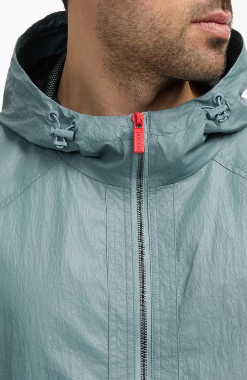 Hunter Jay Water Repellent Wax Crinkle Jacket In Blizzard Blue