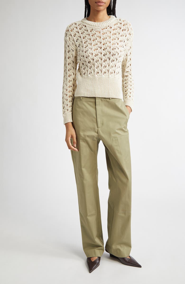 BITE Studios Vento Organic Cotton Crewneck Sweater, Alternate, color, Cream