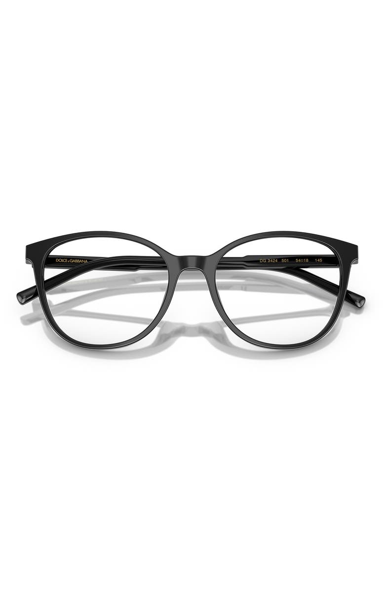 Dolce&Gabbana 54mm Butterfly Optical Glasses, Alternate, color, Black / Demo Lens