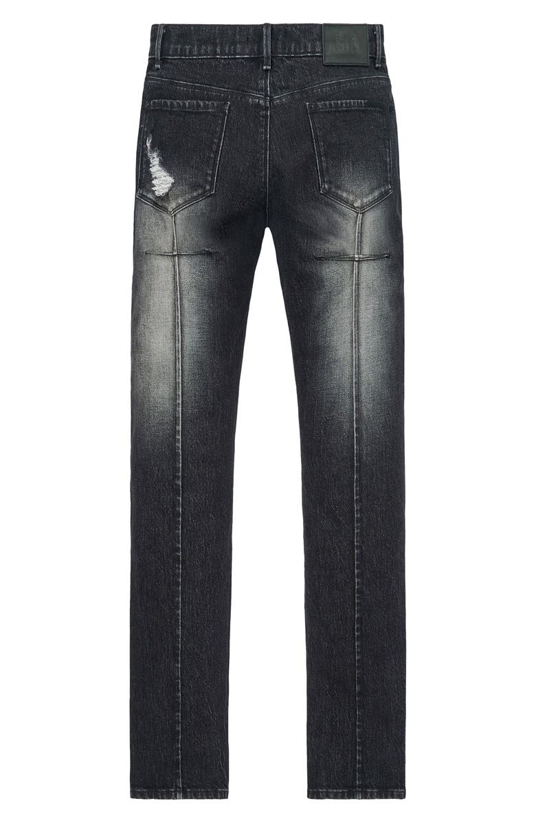 RtA Clayton Ripped Skinny Jeans, Alternate, color, Fray Noir