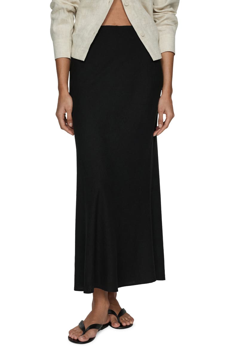 MANGO Linen Blend Skirt, Main, color, 