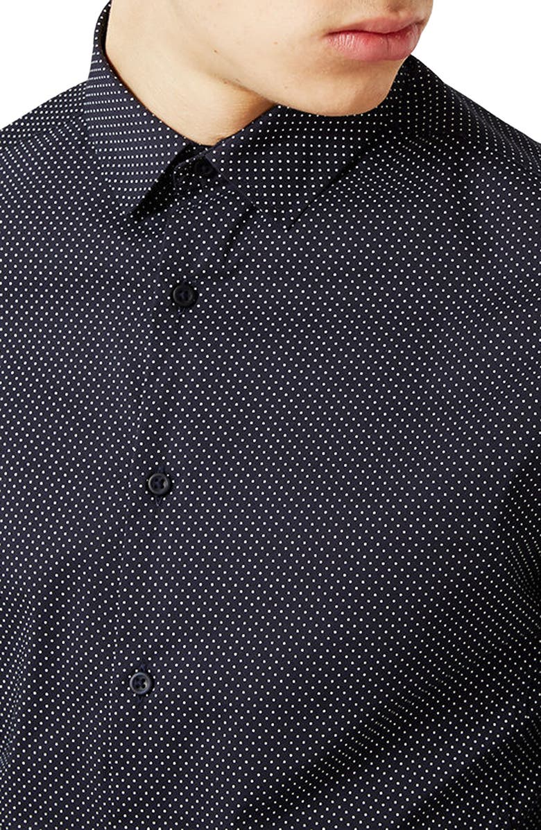 Topman Dot Dress Shirt, Alternate, color,