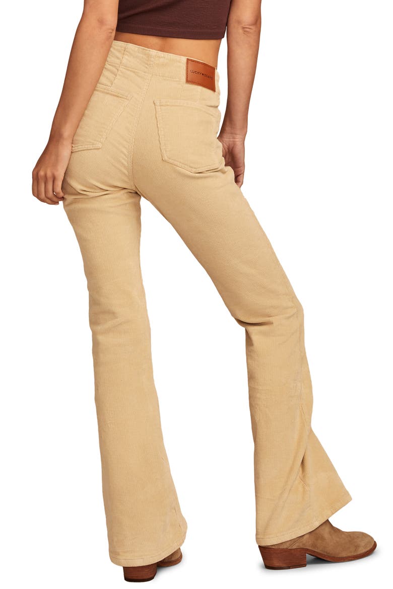 Stevie Seamed High Waist Corduroy Flare Pants, Alternate, color, STEPSTONE WASH