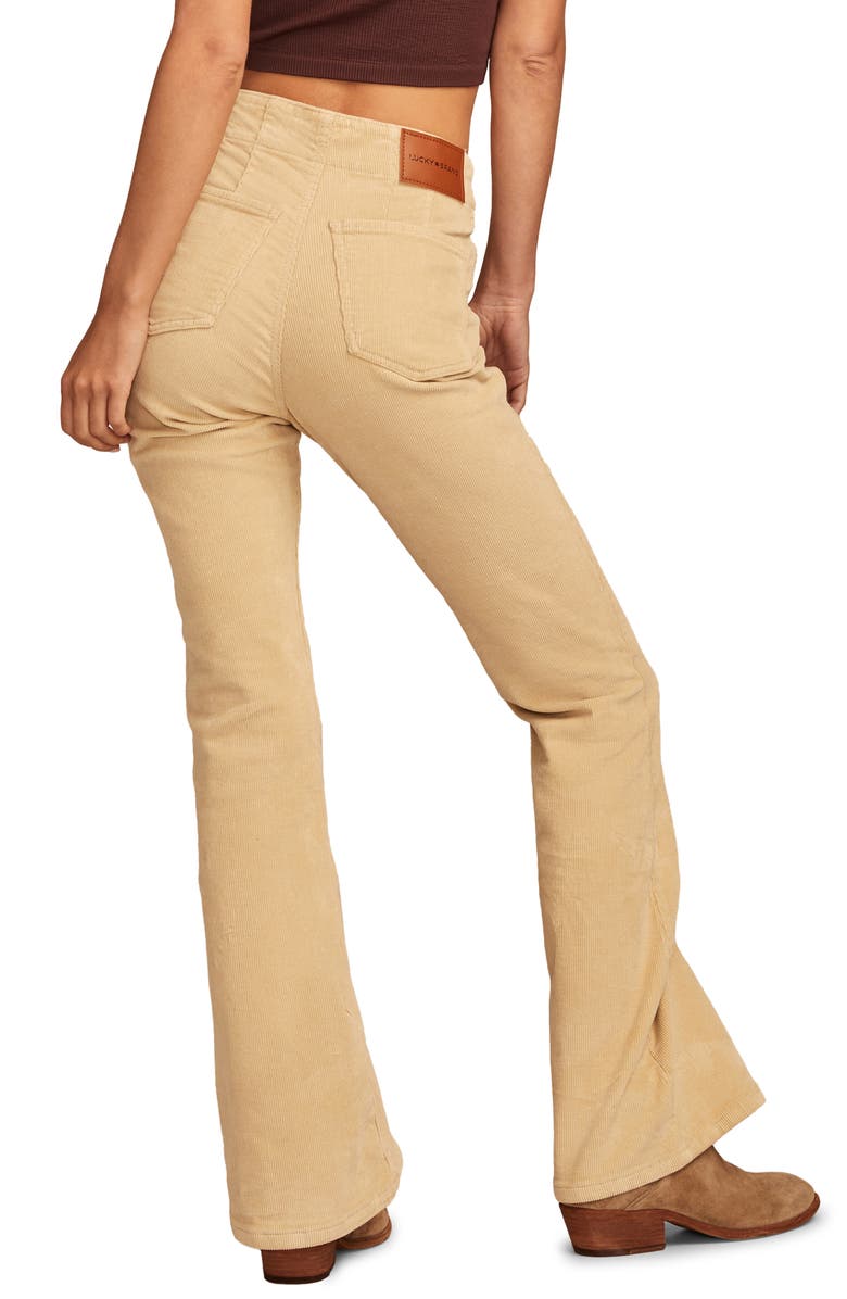 Lucky Brand Stevie Seamed High Waist Corduroy Flare Pants, Alternate, color, Stepstone Wash