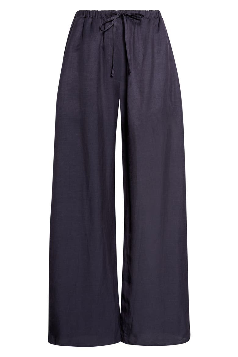 Daniel Wide Leg Linen Blend Drawstring Pants, Main, color, MIDNIGHT
