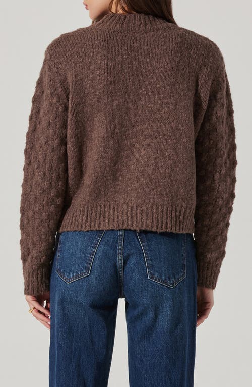 Astr The Label Velvet Bow Cardigan In Brown