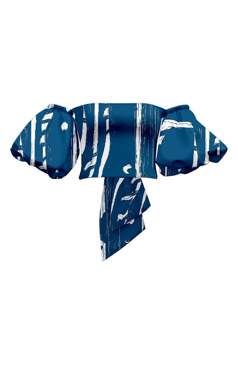 DIARRABLU Zany Off the Shoulder Crop Top, Main, color, Blue