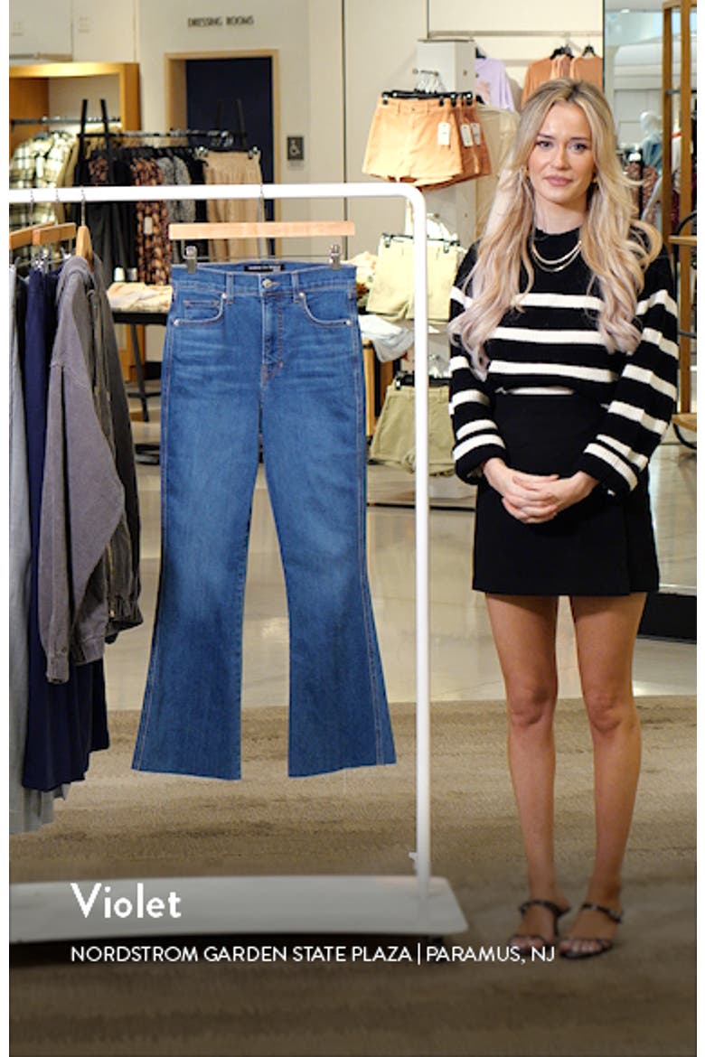 Carson Raw Hem High Waist Ankle Flare Jeans video