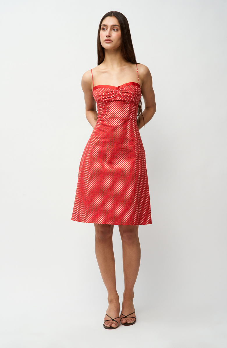 Guizio Margaux Midi Dress, Main, color, Red / White Dot