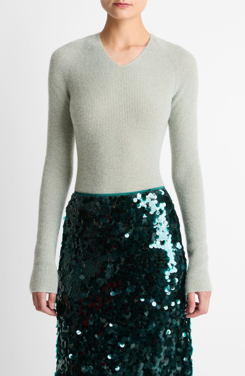 Vince Metallic Sweater, Main, color, Light Aloe Stone Metallic