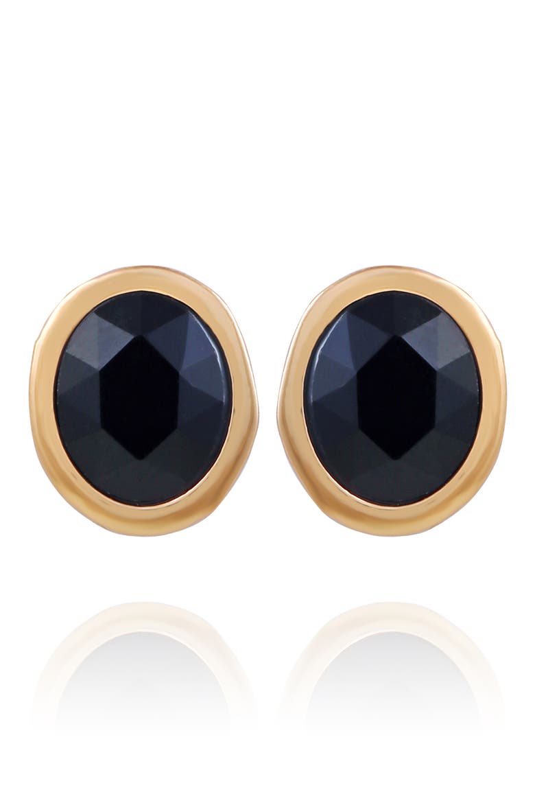Oval Crystal Earrings, Main, color, GOLD/DARK BLUE