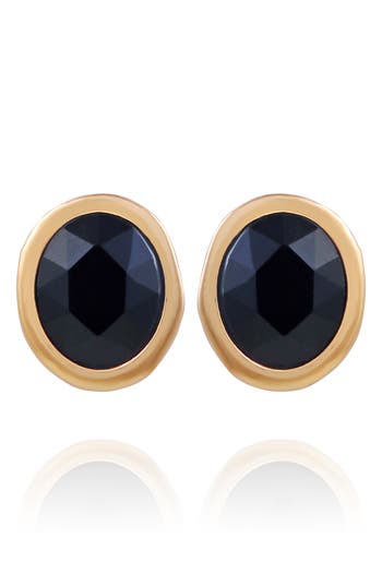 T Tahari Oval Crystal Earrings In Black
