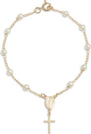 Child of Wild Holy Rosary Faux Pearl Bracelet