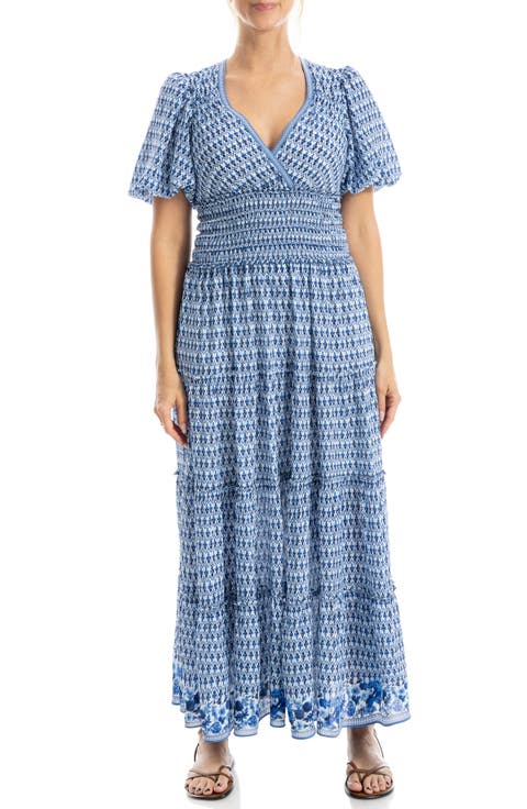Short Sleeve V-Neck Maxi Dress